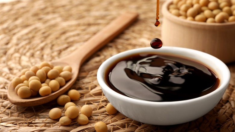 Bowl of soy sauce