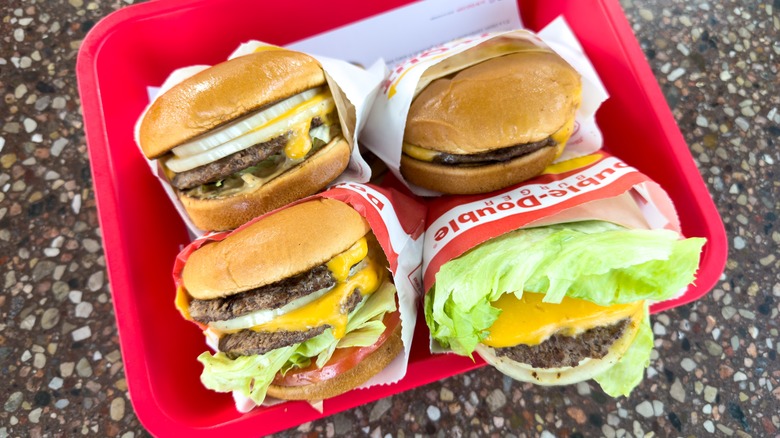 In-N-Out burgers in tray