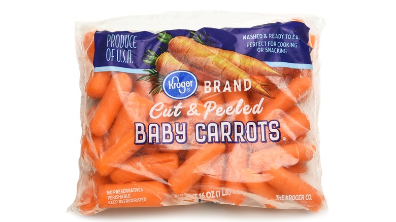 Bag of Kroger brand baby carrots