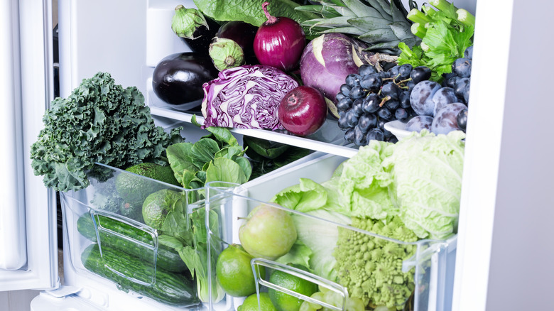 Produce in fridge