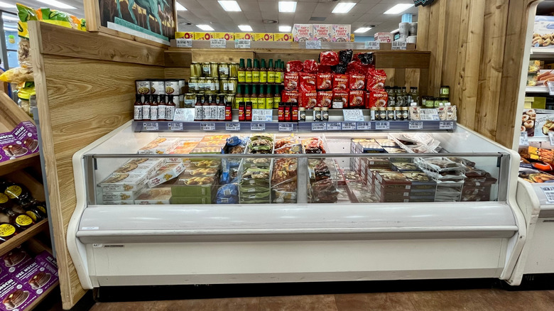 a photo of a frozen food section in Trader Joe's