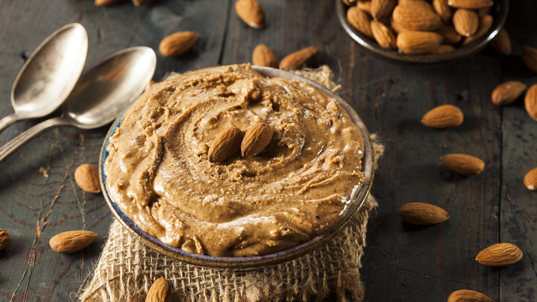 bowl of almond butter