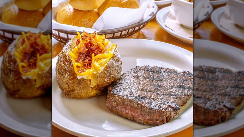 Sirloin steak and baked potato