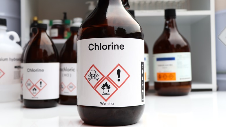 Bottles of chlorine