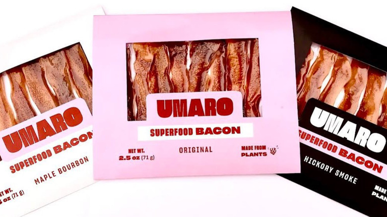 Packages of plant-based bacon