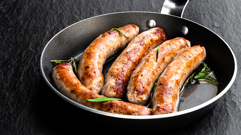 Sausages in a pan