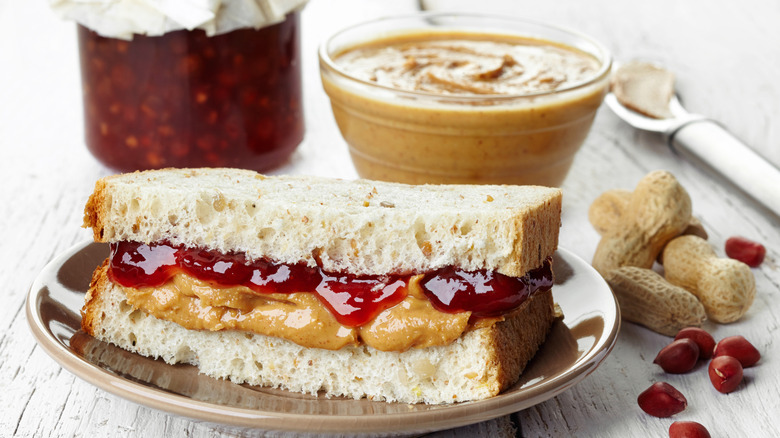 Peanut butter and jelly sandwich