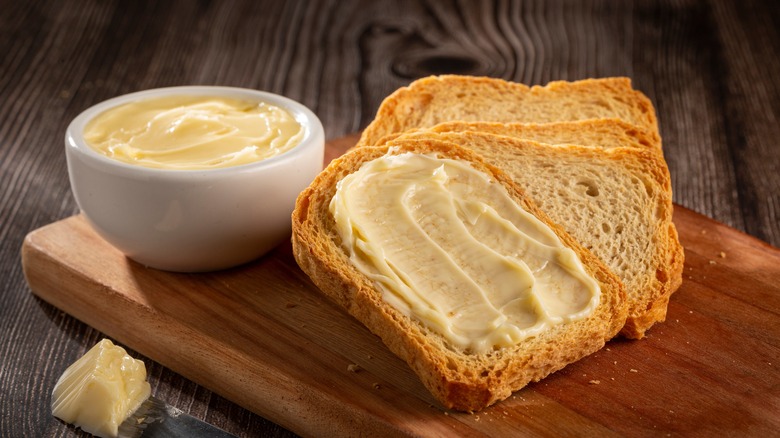 creamy butter on toast