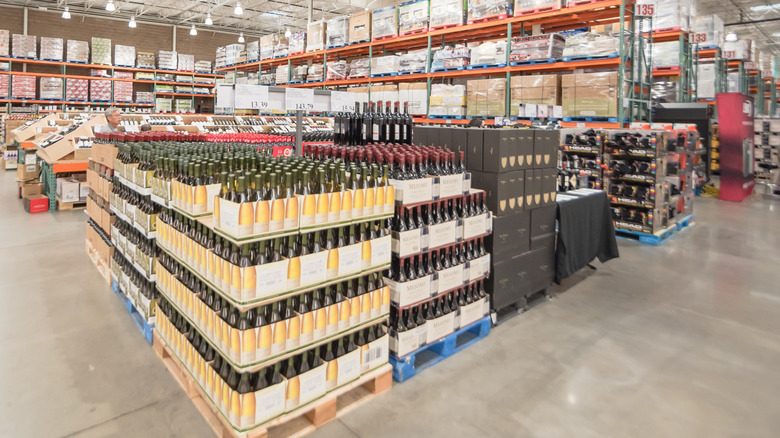 alcoholic beverage section of costco