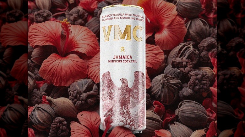 Can of VMC hibiscus flavored cocktail