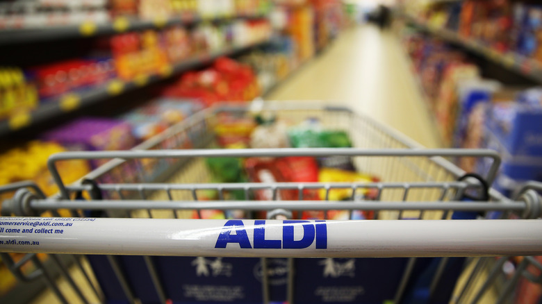 Aldi cart of groceries