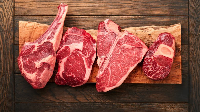 selection of steak cuts