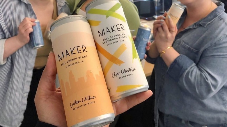 Cans of Maker wines
