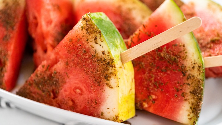 Spices on watermelon