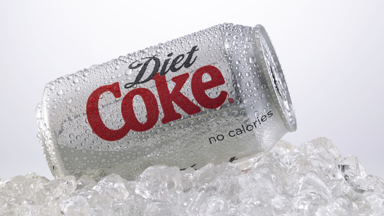 Diet Coke can on ice