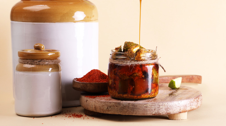 mango achar in jar