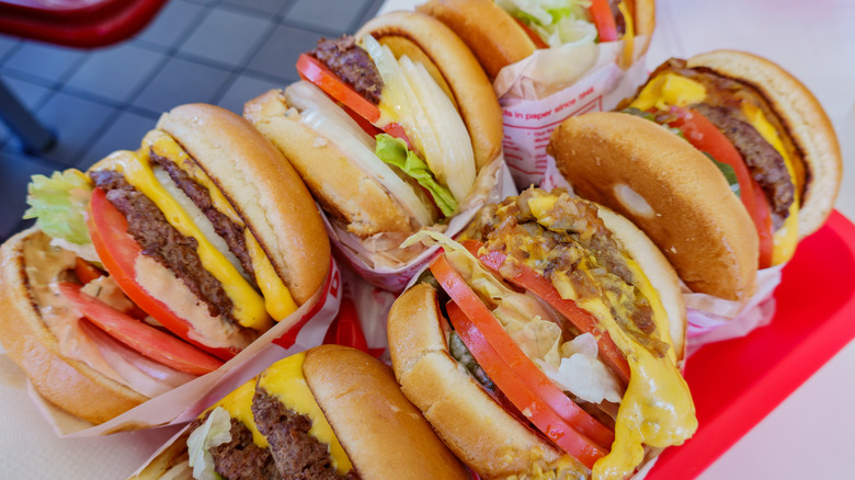 Tray with In-N-Out burgers
