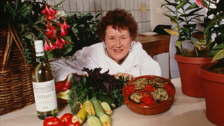 Julia Child with food