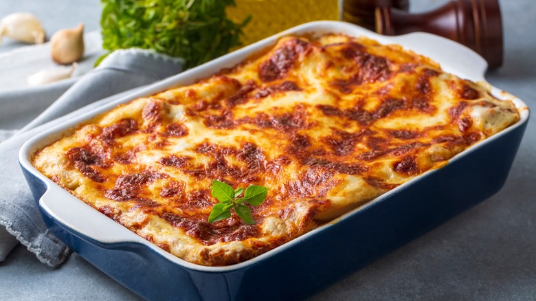 Lasagna in a pan