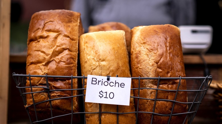 Brioche bread in a store