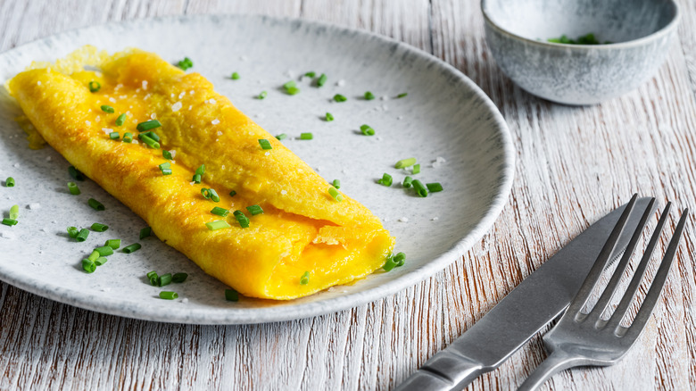 French omelette with garnish