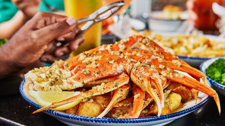 Red Lobster snow crab on plate