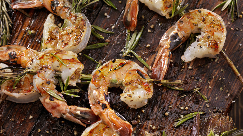 Grilled shrimp with rosemary