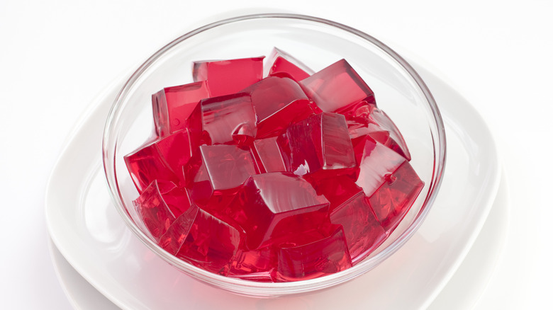 Bowl of red Jell-O