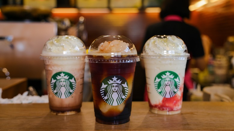 Three Starbucks Frappuccinos