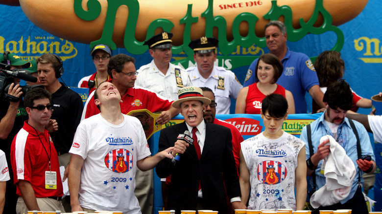 Takeru Kobayashi at hot dog eating competition