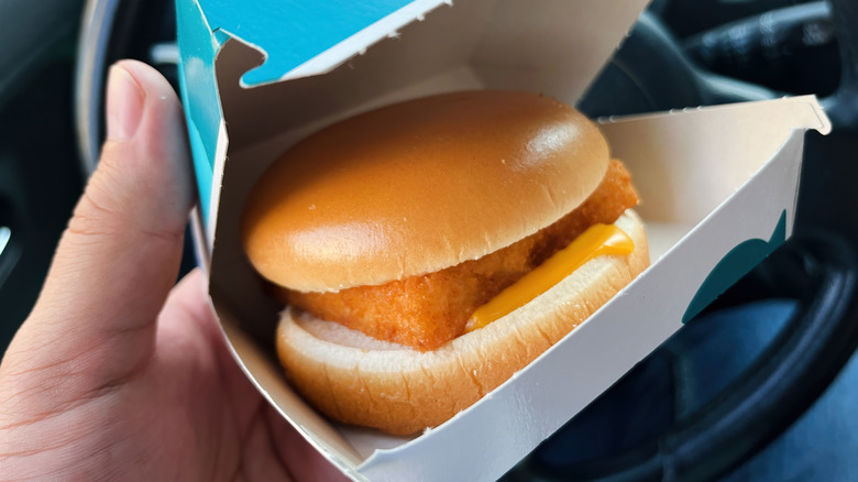 A modern Filet-O-Fish in its packaging