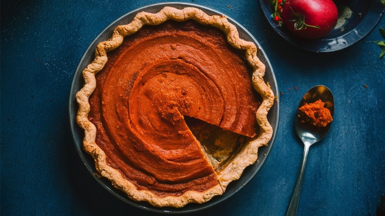 top view of sweet potato pie