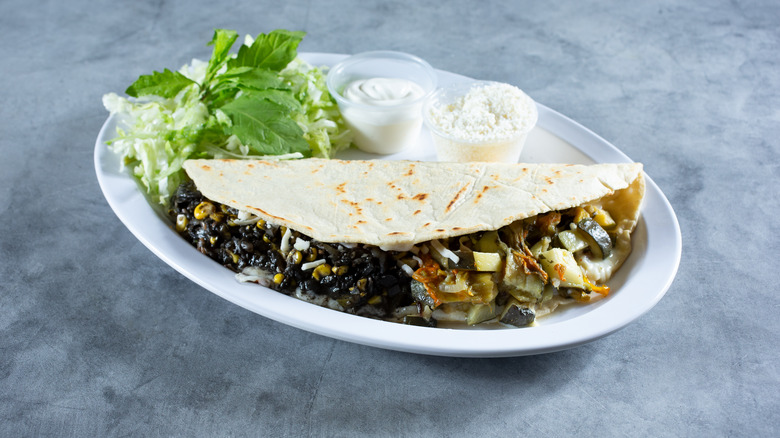 Quesadilla filled with huitlacoche