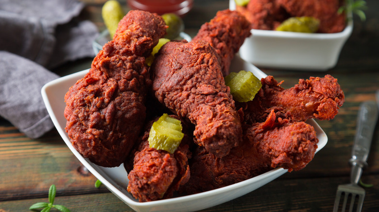 A bowl of Nashville-style hot chicken