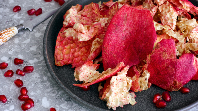 Plate of pomegranate peels