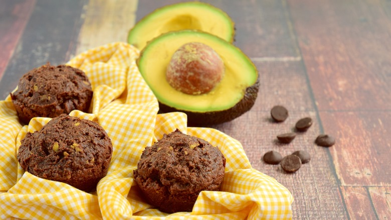 Chocolate avocado oil muffins 