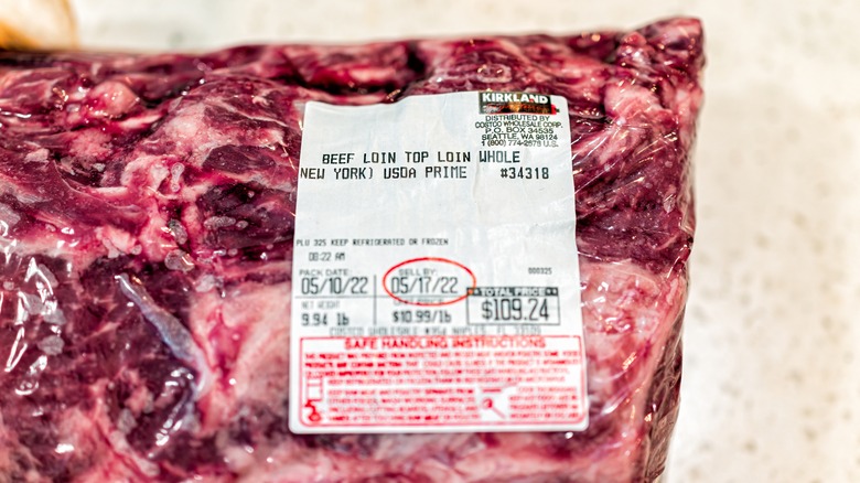 A vacuum-sealed Costco steak.