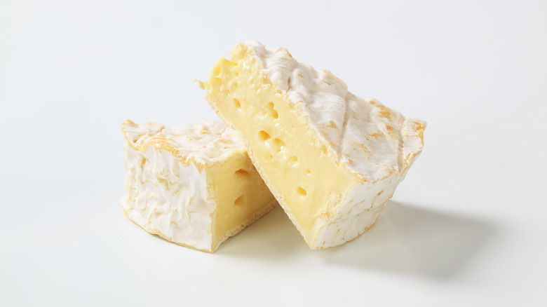 Wedges of brie cheese