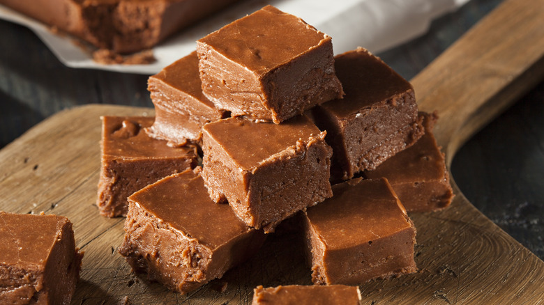 Slices of chocolate fudge