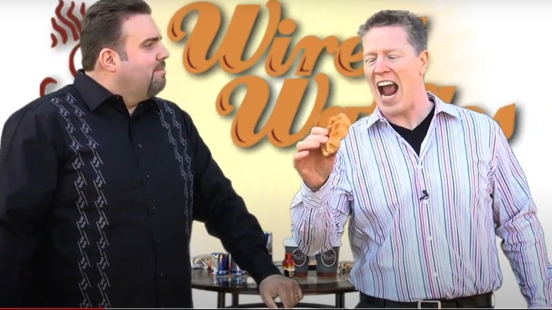 Richard Boas and Roger Sullivan eating Wired Waffles