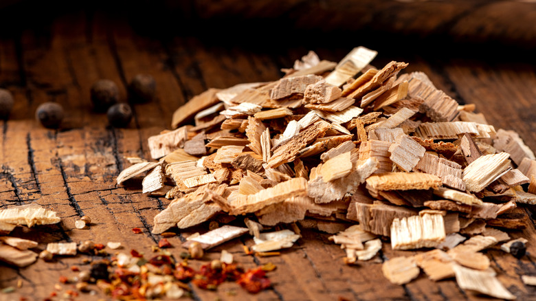 Wood chips for smoking meat