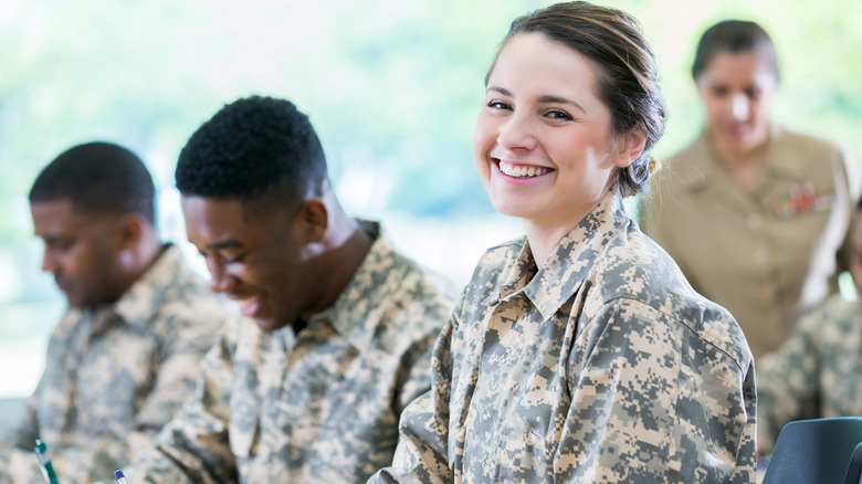 U.S. soldiers smiling