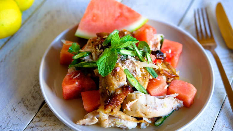 chicken and watermelon salad