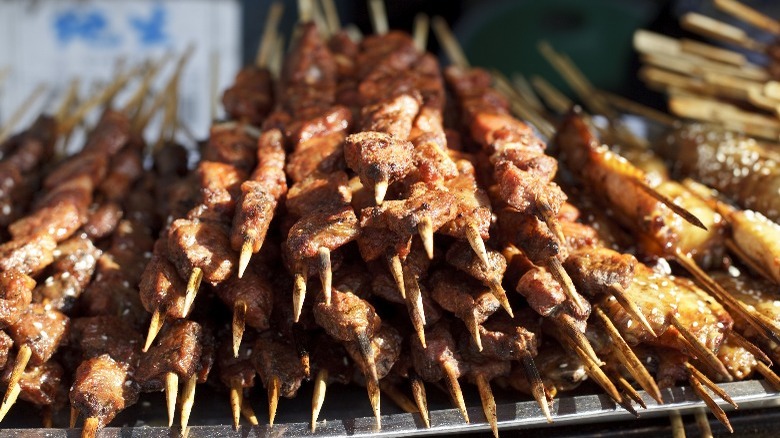 Uyghur meat skewers in China