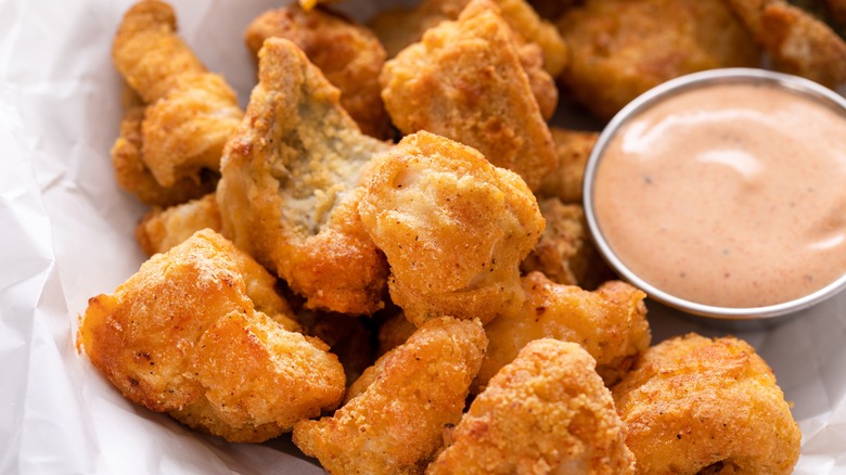 fried catfish and dipping sauce