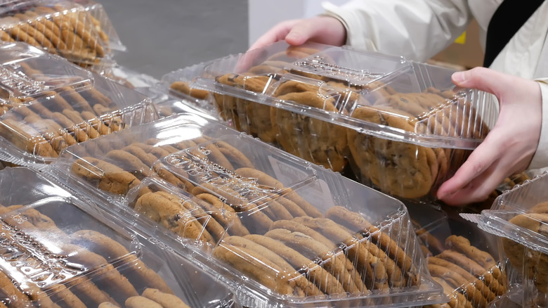 Shopper holding Costco cookies