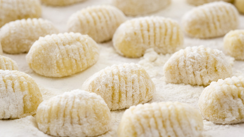 Freshly-rolled potato gnocchi waiting to be cooked