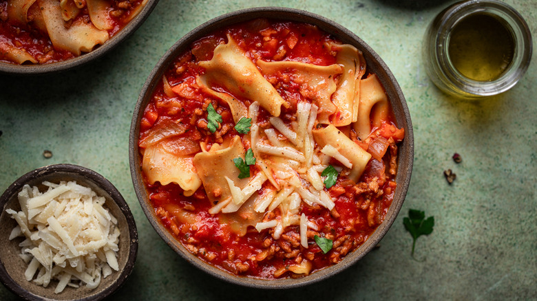 bowl of lasagna soup