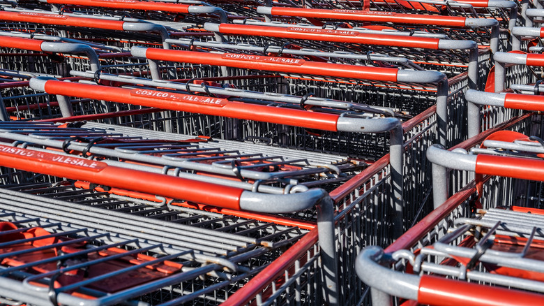 empty Costco shopping carts