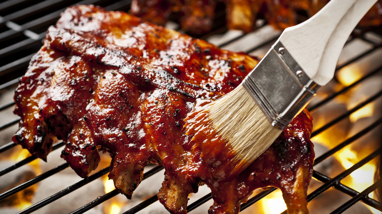 Barbeque pork ribs on grill best sale